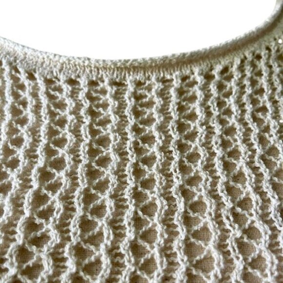 Zara Knitted Side Cutout Crochet Sweater Tank Top Sleeveless Cream Ivory M NWT - Picture 7 of 16